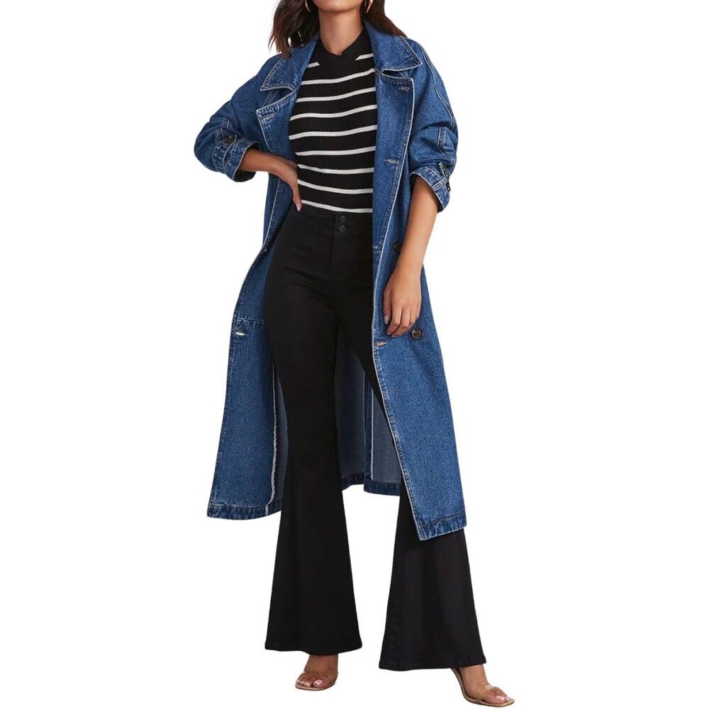 Denim Trench Coat for Women - Picture 2 of 2